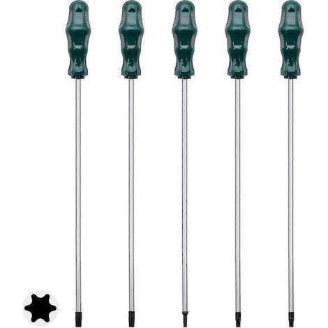 Jeu de 5 tournevis Torx extra longs, 30 cm (12 pouces), magnétiques, T15 à T30 (T15, T20, T25, T27, T30), tournevis Torx magnétiques en forme d'étoile (1/5)
