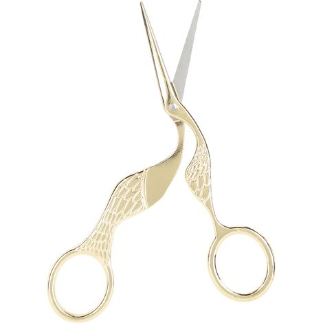 Ciseaux vintage en acier inoxydable, forme d'oiseau, pointes acérées, pour la couture et la broderie (dorés) (1/5)
