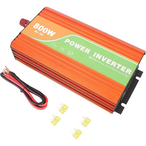 Onduleur Solaire Voiture 220V 800W Haute Fréquence Onde Sinus Pur, Convertisseur de Tension pour Panneaux Solaires, Prise Européenne, Chargeur Portable pour Camping et Urgence, Puissance Maximale 1600 (1/5)