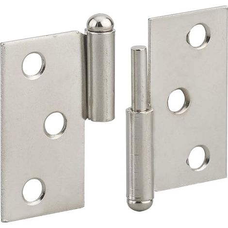 Paumelle de Porte de Meuble - Acier Nickelé - Fixation Facile - Porte Légère - Accessoire Indispensable - Disponible à Droite (1/3)