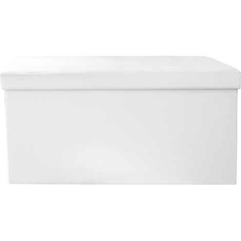 Pouf Intesi Velse, éco-cuir, blanc, pliable (1/5)