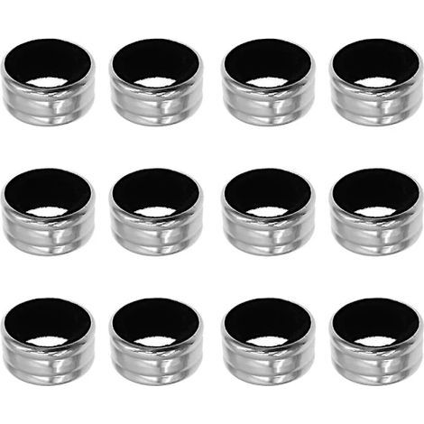 Lot de 12 bagues anti-fuites en acier inoxydable pour goulot de bouteille de vin rouge, avec rebord (argenté)-AquaForge (1/2)
