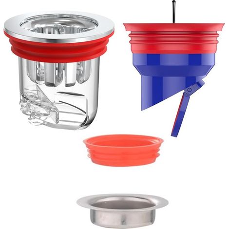 Clapet Odeur Douche Magnétique Bleu Bonde ABS Panier Plaqué Filtre (1/5)