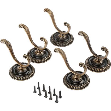 5 Stück antike Türhänger, Wandhaken aus Zinklegierung mit Schrauben, 5,4 cm (1/5)