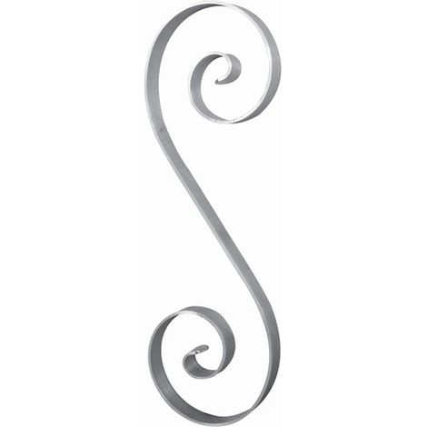 Volute en S alu 360x119 - Plat 20x3 mm - DECO FER FORGE