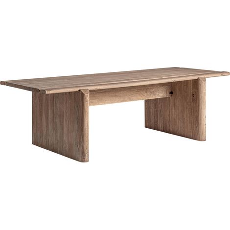 Table à manger contemporaine en bois de manguier brun clair vieilli - Brun clair finition vieillie (1/5)