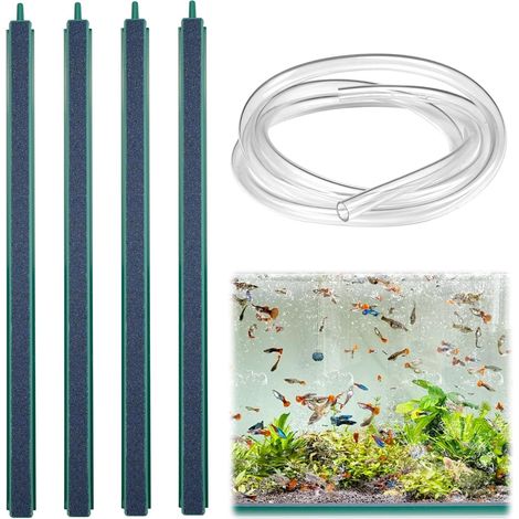 4 Pièces Diffuseur Air Aquarium, Grès 30cm, Bulles Fines, Eau Douce (1/5)