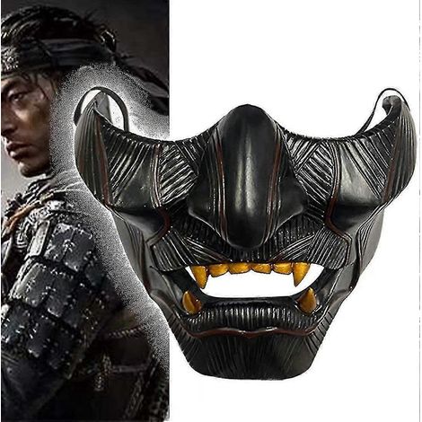 Masque de Jin Sakai Gosaku, chevalier samouraï de Ghost of Tsushima, masque intégral en résine, accessoire de cosplay pour Halloween (1/5)
