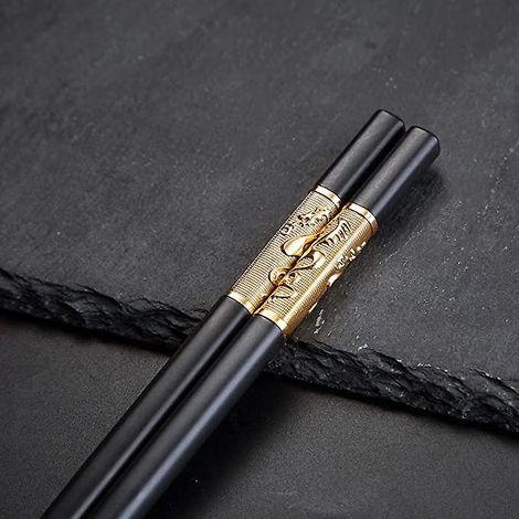 10 Paar hochwertige Essstäbchen aus einer Legierung, Geschenkidee für chinesische und japanische Restaurants, klassischer Stil, wiederverwendbar, geeignet für Esszimmer (1/5)