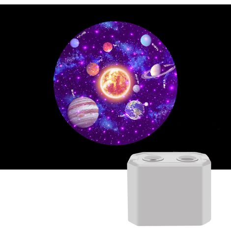 Veilleuse de projection de ciel étoilé, lumière d'étoile de toit USB avec télécommande, lampe de voiture réglable portable (Planète) (1/5)