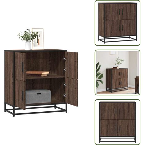 Küchenmöbel - vidaXL Sideboard Braun Eichen-Optik 68x35x76 cm Holzwerkstoff - Wohnzimmer (1/5)