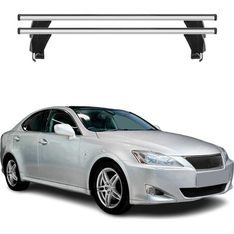 OMAC Dachträger Querträger Alu für Lexus IS II XE20 2006-2013 – Abschließbar – T-Nut – City-Crash-getestet – Max. 50 kg Silber (1/5)