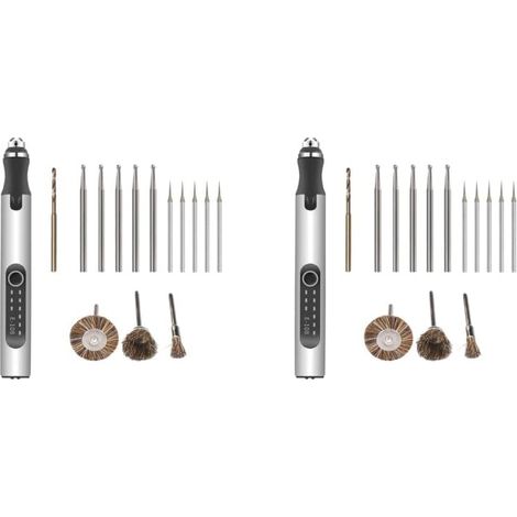 Lot de 2 outils gravure électrique avec perceuse et meulage bijoux en bois (Colorés) - (1/5)