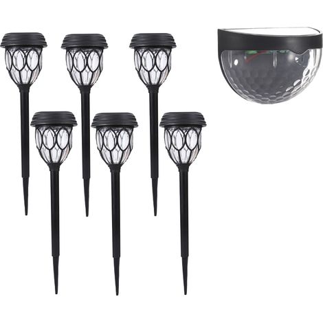 Lot de 10 Lampes solaires LED étanches IP44 blanc chaud autonomie 10h pour jardin allée terrasse (1/5)