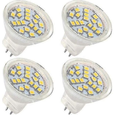 Ampoules LED MR11 GU4 12 V 4 W blanc chaud 3000 K, équivalent à 35 W halogène, angle de faisceau 120°, lot de 4 (1/5)