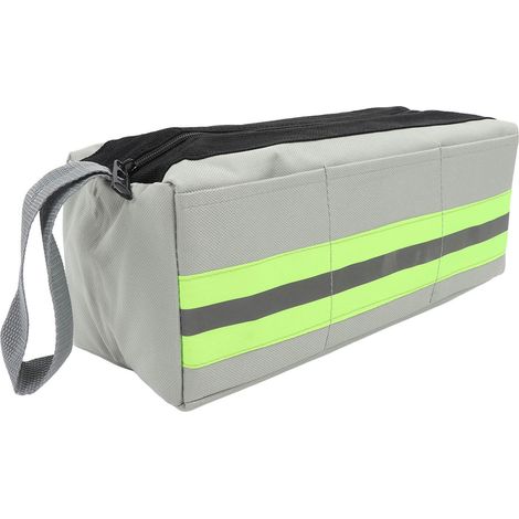 Sacoche à outils avec bande réfléchissante (165-2), tissu Oxford renforcé double couche, 32,5x12x12 cm, rangement extérieur pour matériel électrique et bricolage. (1/5)