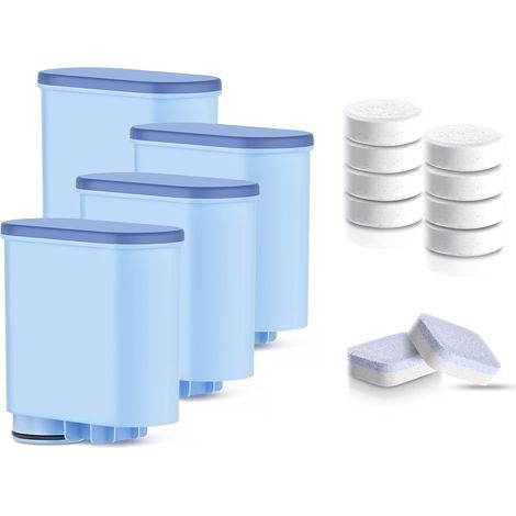 Lot de 4 filtres à eau compatibles Philips AquaClean CA6903/10, CA6903/22. Compatible avec Saeco Philips LatteGo. Sans BPA, anti-calcaire, améliore le goût (Kit d'entretien) (1/5)