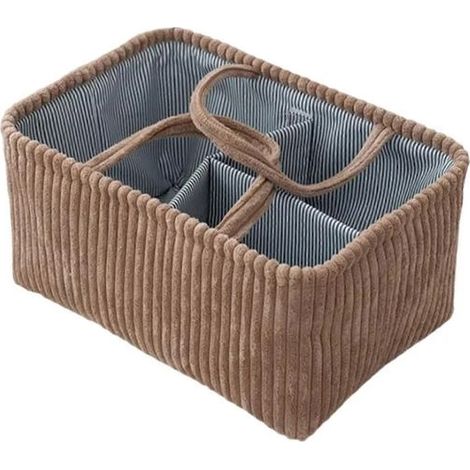 Panier de rangement en velours côtelé avec séparateurs pour vêtements/jouets/couvertures, organisation de la maison, chambre/salon/dressing, nettoyage quotidien (1/5)
