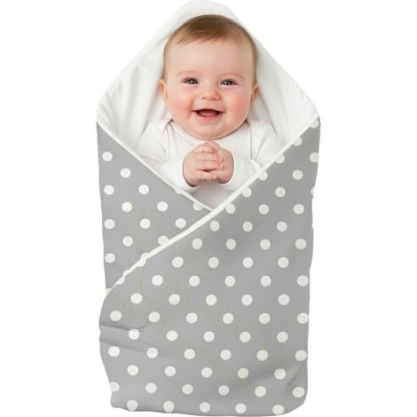 Fascia porta bebè 75x75cm - pois grigi (1/5)