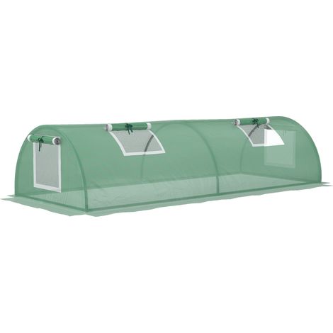 Serra a tunnel mini con film in PE e finestre a rete 200x80x45 cm verde MODENUIT (1/4)
