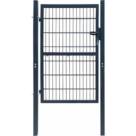 2D Fence Gate (Single) Anthracite Grey 100x160 cm vidaXL