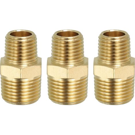 3 Pièces Raccord de Tuyau Hexagonal 3/8" Npt X 1/4" Npt (1/5)