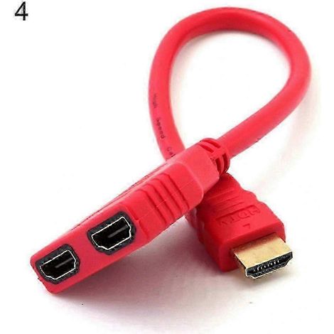 Câble répartiteur HDMI mâle vers double femelle 1080p, avec adaptateur, 1 entrée et 2 sorties. (1/5)
