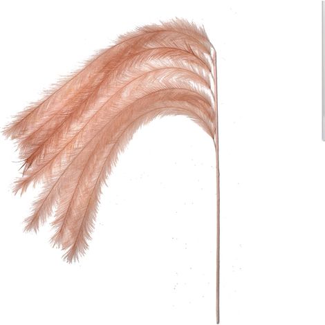 Ramo Rosa con Piume decorazione natalizia per arredamento moderno h 65 cm (1/2)