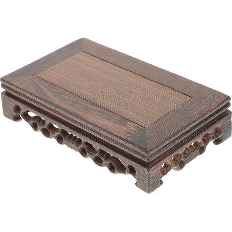 Socle de rangement en bois décoratif pour pot de fleurs, support artisanal, 1 pièce-15.00X9.00X3.80CM-Coffee (1/4)