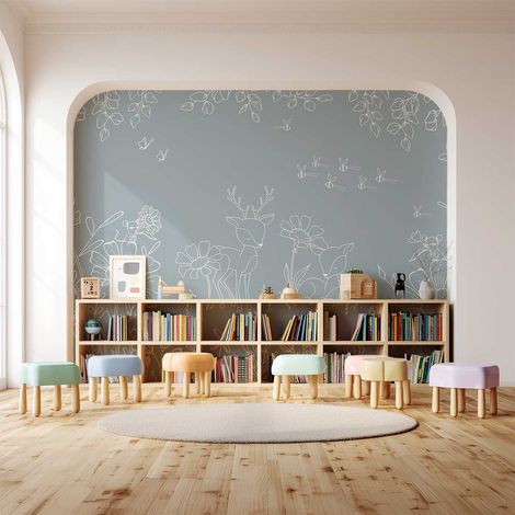 Papier peint forêt animaux chambre enfant - Le Songe du Faon papier peint (1/5)