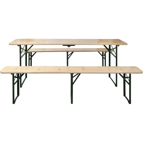Maison Exclusive - Table de brasserie pliable avec 2 bancs 220 cm Bois de sapin