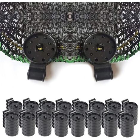 Lot de 100 pinces à tissu robustes – Pince à filet en plastique, pinces à serre, clips à bâche ronde, accessoires de jardin en tissu pour extérieur, pièces réutilisables (1/5)
