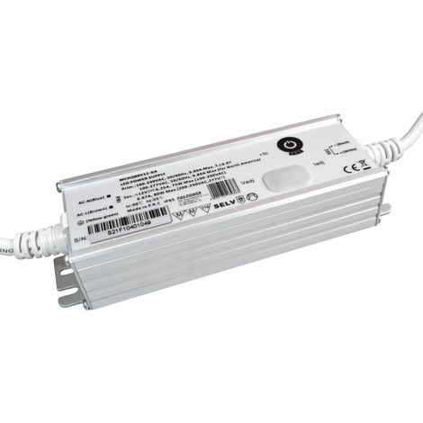MCHQ80V24-GA: MCHQ80V24-GA: Alimentatore LED 24V/3.33A 80W CV, custodia in metallo, PFC, ingresso CA universale (max 305VAC), Uo...
