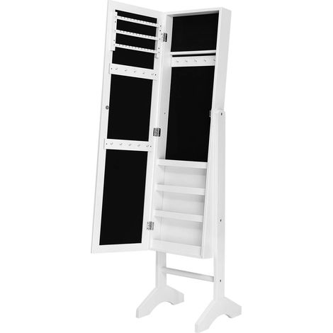 Songmics Portagioie Armadio Armadietto Specchiera Organizer per gioielli con specchio anta JBC77W