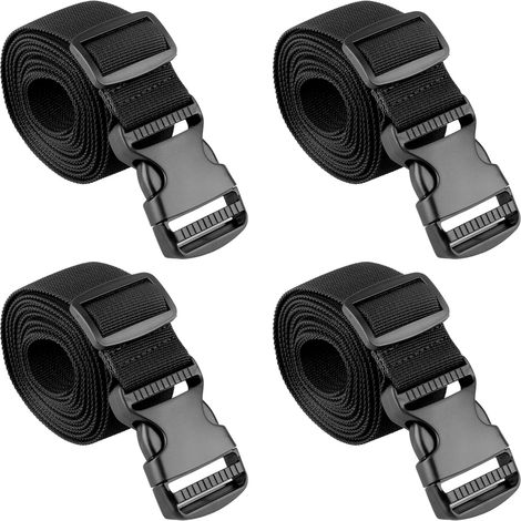 Sangle à Boucle Rapide 25 mm 38 mm Sangle Valise pour Arrimage Bagage Fixation Déménagement (Noir - 38 mm, 1 m) (1/5)