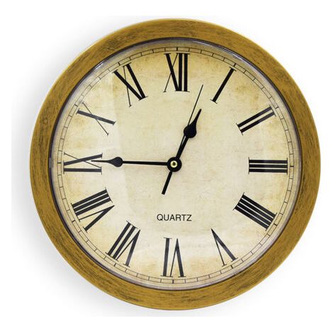 Horloge murale avec coffre-fort caché vintage grand espace de rangement rond pour bijoux, espèces, téléphones portables, or (1/5)