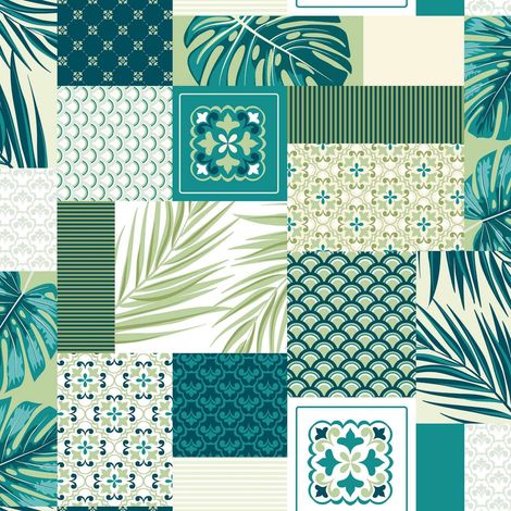 Toile cirée au mètre - Largeur 140 cm - imprimé Percy - Vert