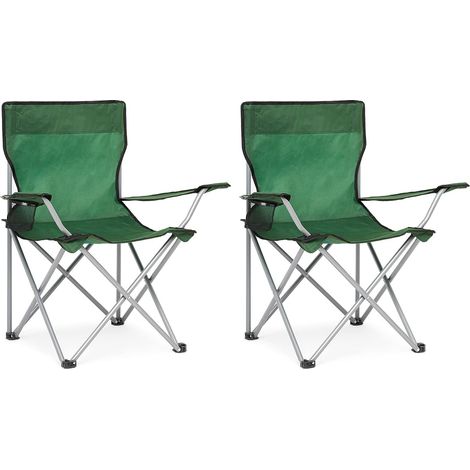 Tabouret pliant 2pcs (80  50  50cm) Chaise de camping, chaise de pêche de jardin pliante légère et portable pour la plage, le camping, les voyages, la pêche, le barbecue (vert) (1/4)