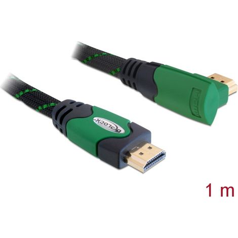 Delock cable high speed hdmi with ethernet angled a-a / male-male 1 m