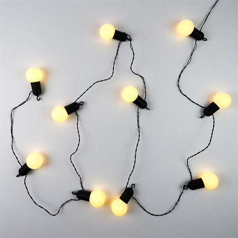 Guirlande Lumineuse - HOME DECO FACTORY - 10 LEDs - Luminaire d'Extérieur - Transparent et Noir (1/5)