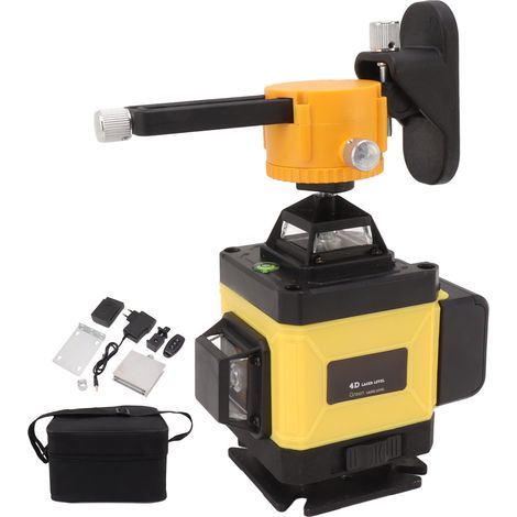 Laser Line Level Tool 360 Degree Green Beam Leveling Tool with Remote Control 3000MAH Rechargeable Battery 100‑240V EU Plug 16 Line (1/5)