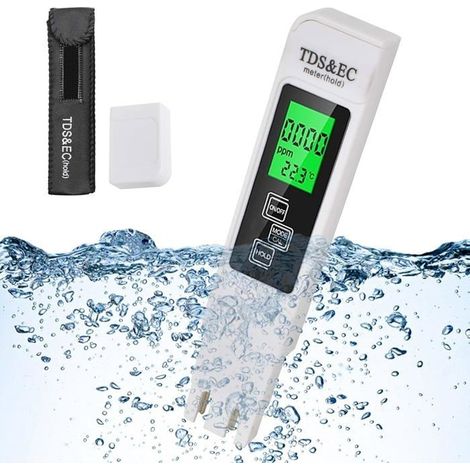Testeur de qualité de l'eau 3 en 1 avec écran LCD et thermomètre pour mesurer la qualité et la température de l'eau potable (1/5)