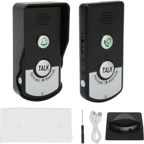 Pack Voice Intercom Doorbell, 1000M USB Charging Smart Wireless Call Doorbell Waterproof Wireless Intercom Doorbell for Home Office -ANPVIZ