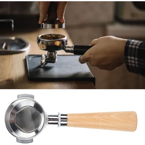 58-mm-Einzelkopf-Extraktionsgriff für Milchtee, Kaffee und Milchgetränke – Halbautomatischer Extraktionsgriff für Tee und Kaffee, Modell A2, Buchenholz natur (1/5)