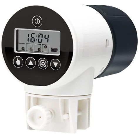Distributeur automatique de nourriture pour poissons étanche à l'humidité, avec écran LCD et base rotative à 360°. (1/3)