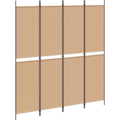 Separador de habitación de 4 paneles Beige 200 x 220 cm Tela vidaXL