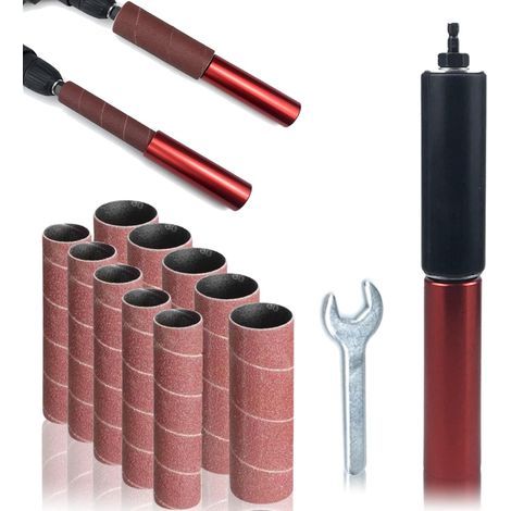 1,5-Zoll-Spindelschleiferadapter mit 10 Stück robustem Schleifpapier aus Aluminiumlegierung, Bohrfutter-Schleifset für Holz und Metall (1/5)