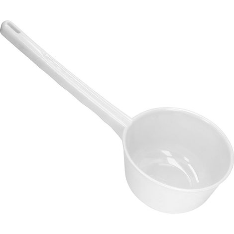 Louche à eau en plastique épais, grande capacité, à long manche, idéale pour le jardin, la salle de bain et la cuisine (blanche). (1/5)