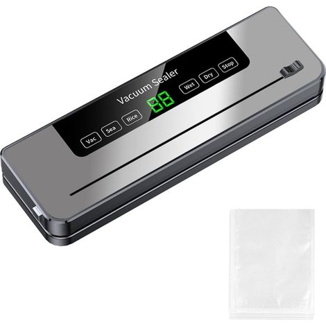 Machine sous vide compacte et rapide pour la conservation des aliments. Modes de mise sous vide pour aliments secs et humides. Coupe-aliments intégré. Nettoyage et rangement faciles. (1/5)
