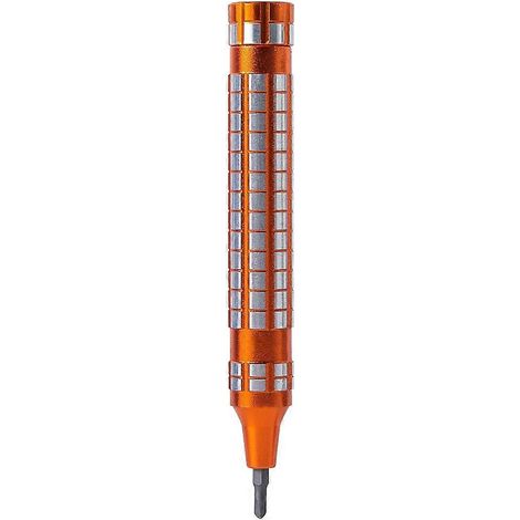 Jeu de tournevistournevis manuel type stylopetit tournevis 24 en 1idéal pour ordinateur portabletéléphonebijoux et montres (orange) (1/5)